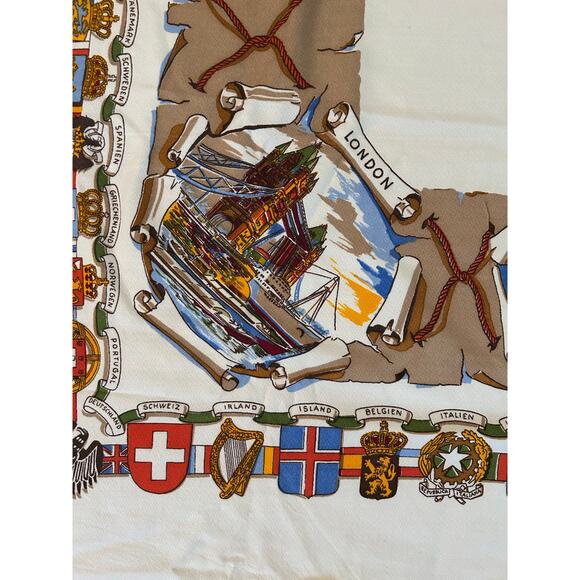 Vintage Germany & European Cities Souvenir Tablecloth 54” X 46” - Picture 7 of 8
